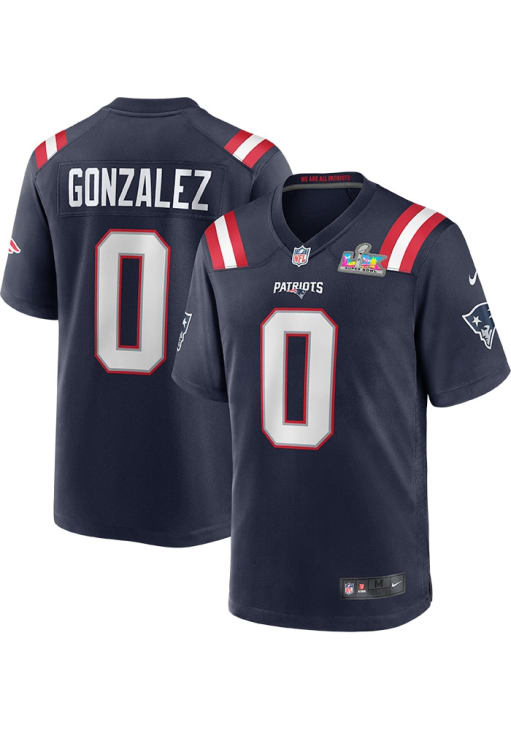 Christian Gonzalez New England Patriots NAVY Super Bowl Patch Home