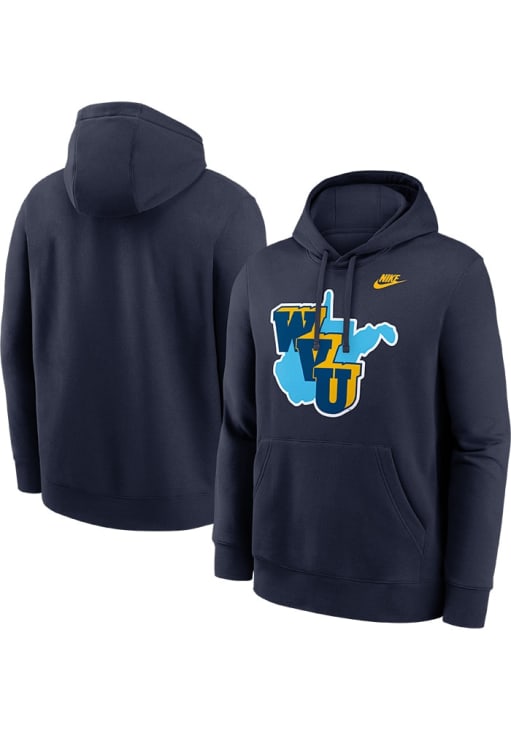Nike West Virginia Mountaineers Mens NAVY 1965 Throwback Hoodie