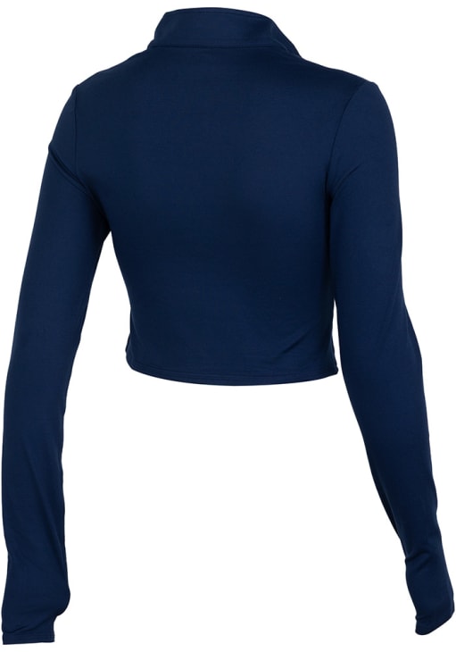 Womens NAVY UConn Huskies Rush Crop Long Sleeve Qtr Zip - 760966959