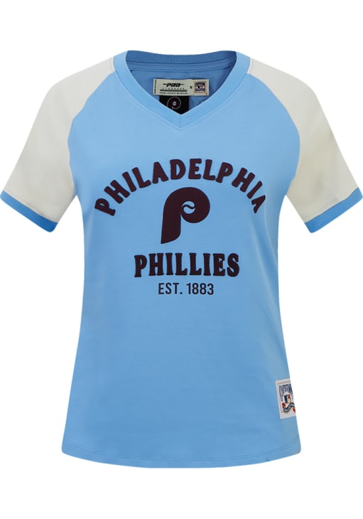 Pro Standard Philadelphia Phillies Womens LIGHT BLUE First Team T