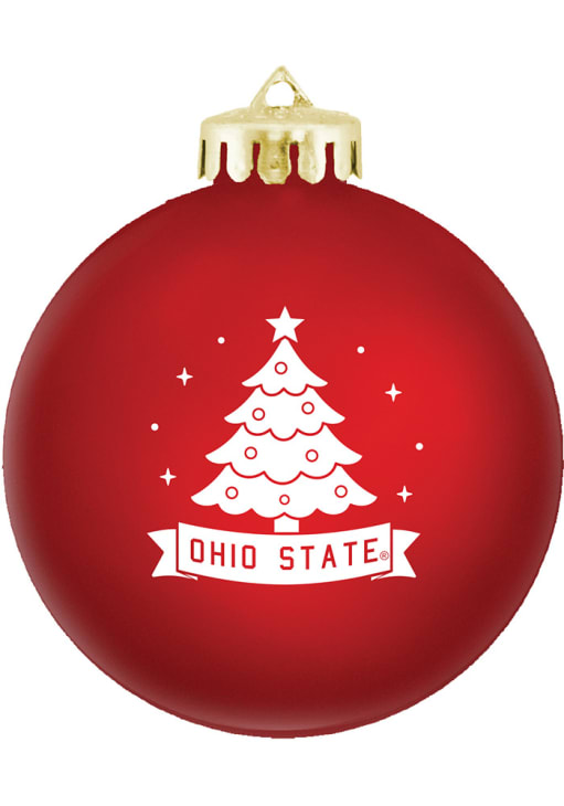Ohio State Buckeyes SCARLET Christmas Tree Ball Ornament - 7684662