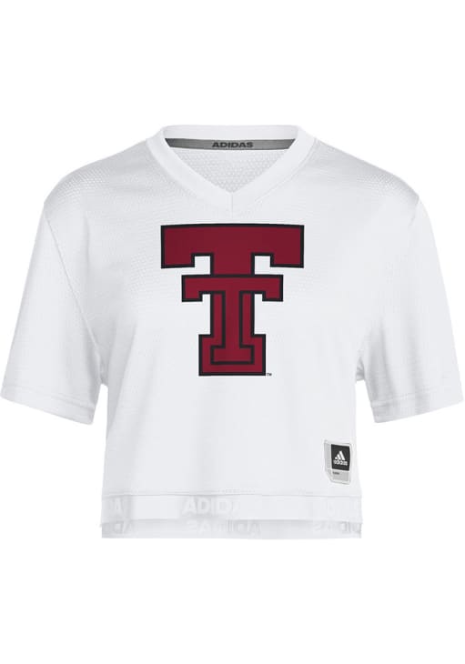 Texas Tech Red Raiders Womens Adidas White Crop Fashion Football