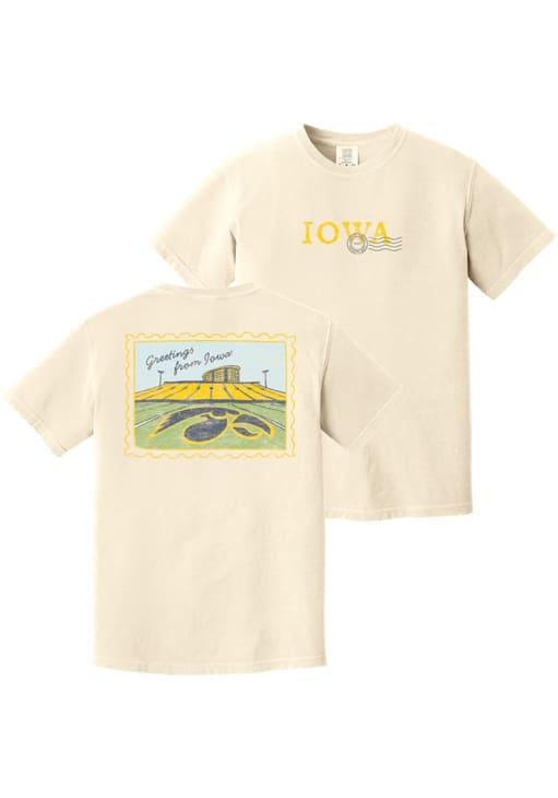 Summit Sportswear IVORY Iowa Hawkeyes Post Card Short Sleeve T