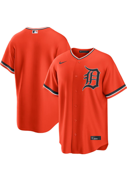 Detroit Tigers Mens Nike Replica ORANGE Alt Jersey - 77855808