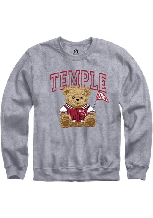 Temple Owls Summit Sportswear Crew Sweatshirt Womens GREY HEATHER