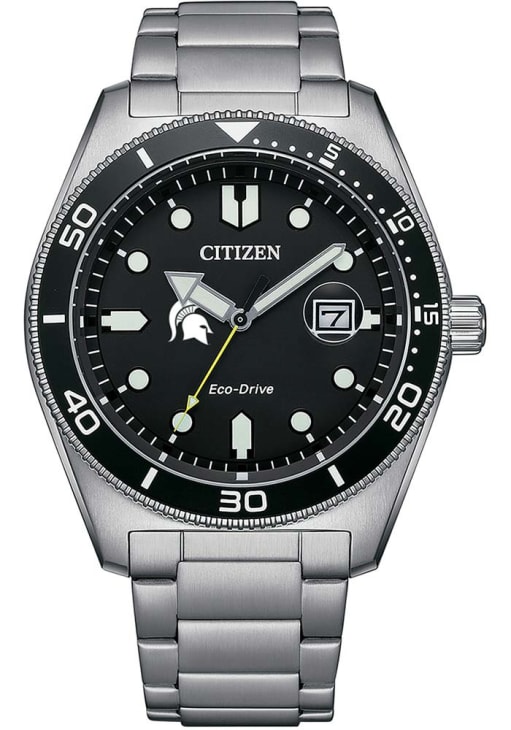 Michigan State Spartans SILVERGREY Eco-Drive Watch - 791505179