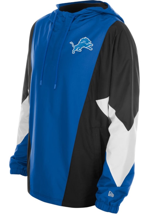 New Era Detroit Lions Mens QZip Windbreaker HONOLULU BLUE Pullover