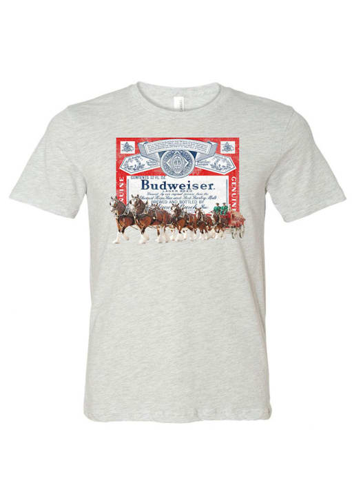 Budweiser GREY Clydesdale Logo Short Sleeve T Shirt - 80030014