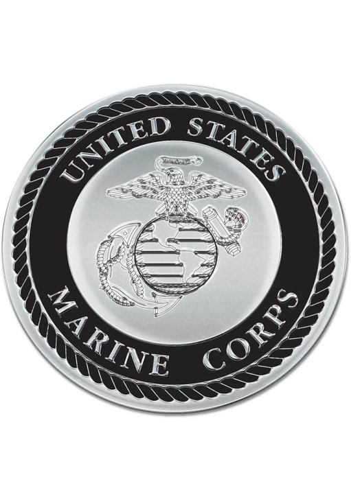 Marine Corps SILVERGREY Laser Cut Metallic Car Emblem - 800543126