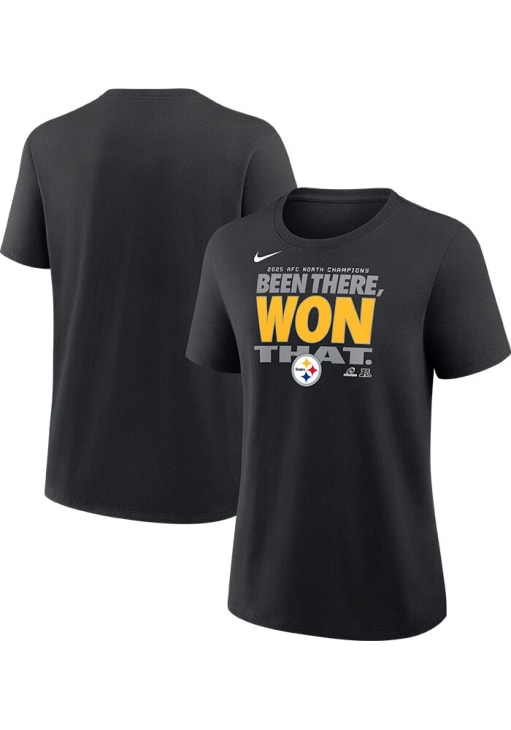 Nike Pittsburgh Steelers Womens BLACK 2025 Division Champions T