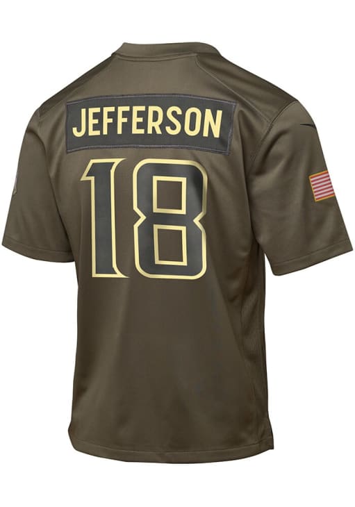 Minnesota Vikings Justin Jefferson Youth Salute To Service OLIVE