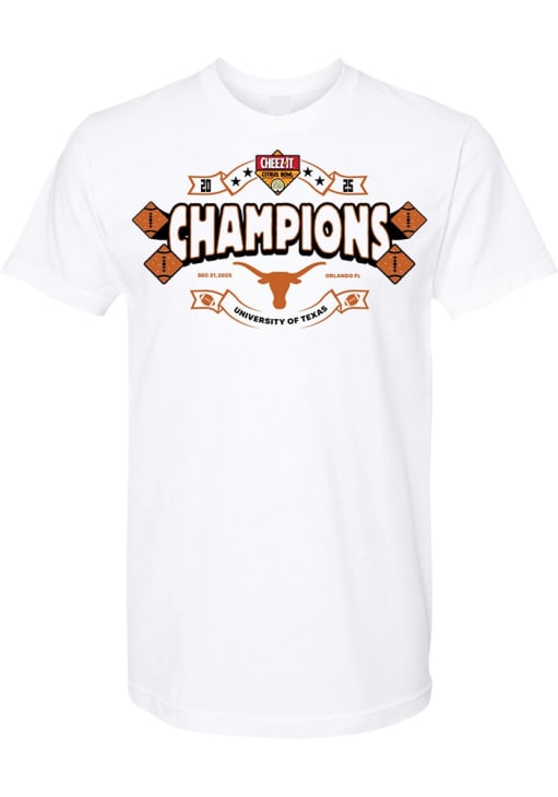 Texas Longhorns White 2025 Cheez-It Citrus Bowl Champions Short