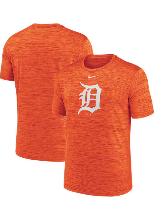 Nike Detroit Tigers ORANGE Large Logo Velocity Short Sleeve T