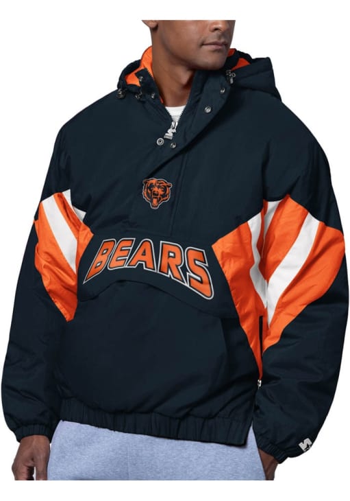 Starter Chicago Bears Mens The Line Up NAVY Pullover Jackets