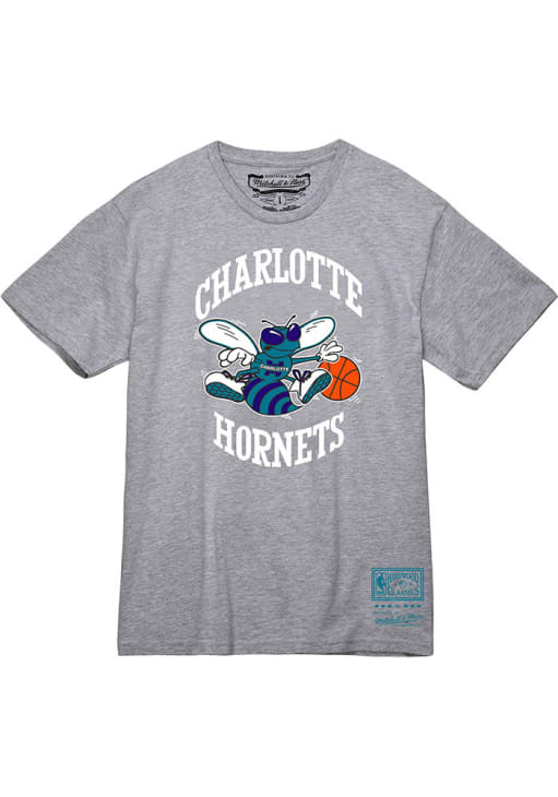 Mitchell and Ness Charlotte Hornets ATHLETICGREY MVP Short Sleeve