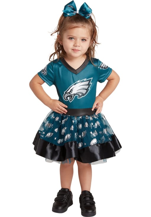 philadelphia eagles dress Girls Toddler Wes & Willy Midnight Green Princess Size: 4T style mini dress in our softAF rib fabric Outerstuff Big Girls Jalen Hurts