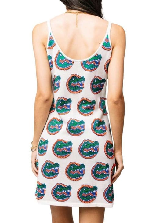 florida gators ladies dresses Queen of Sparkles Womens White Rhinestone Knit Tank Short Sleeve Dress house