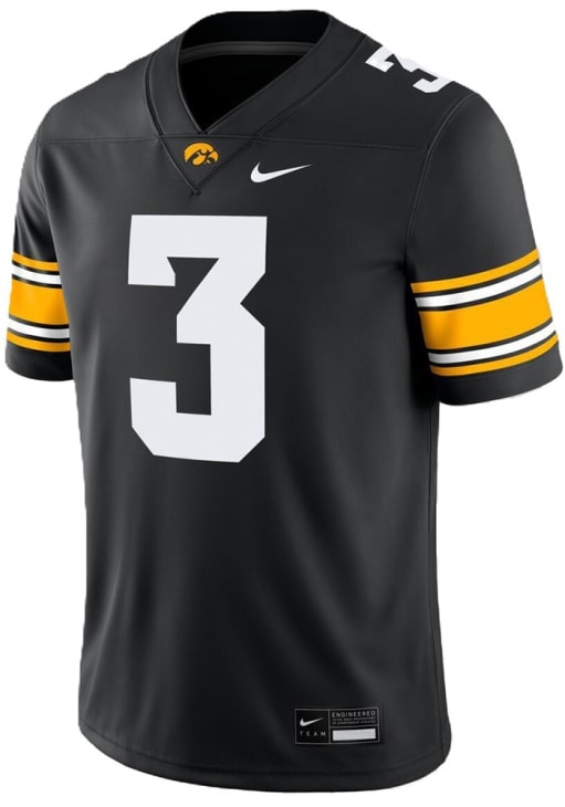 アイバーソンアメフトユニホーム Cooper DeJean Iowa Hawkeyes BLACK Football Home Jersey - 82564943
