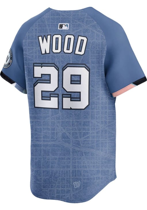 James Wood Washington Nationals Mens LIGHT BLUE City Connect 2.0
