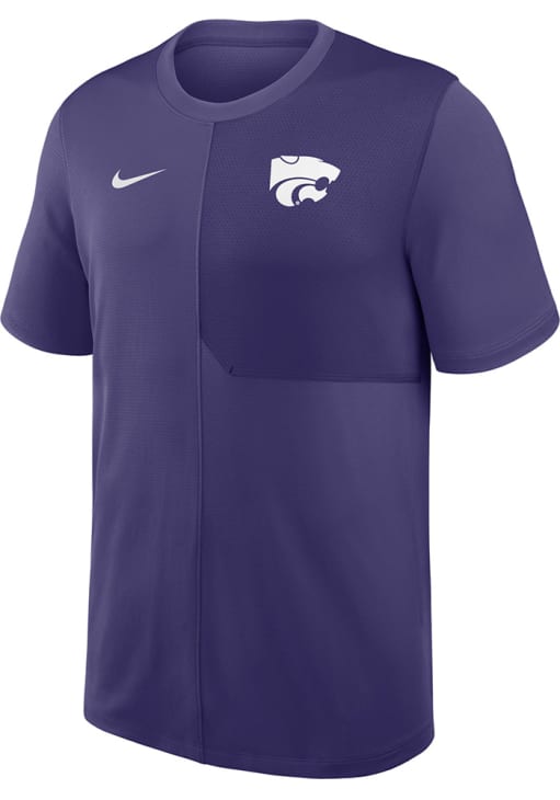 レア　Nike kansas アメリカンフットボールユニフォーム XXL Nike PURPLE K-State Wildcats Dri-Fit Coach Short Sleeve T Shirt