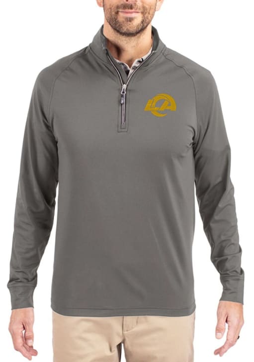 Cutter and Buck Los Angeles Rams Mens GRAPHITE Adapt Eco Knit