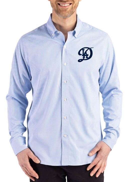 dodgers dress shirt Los Angeles Dodgers Long Sleeve Button Down Dress Shirt | Big & Tall | Atlas/White | 3XB