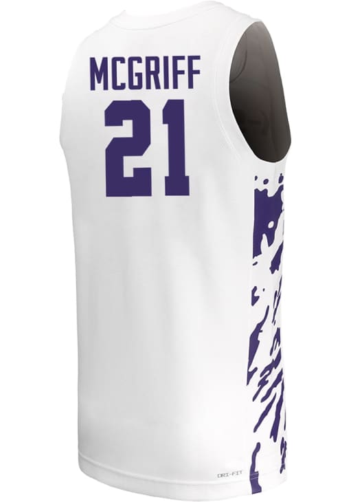 Khamari McGriff Mens White K-State Wildcats NIL Name And Number