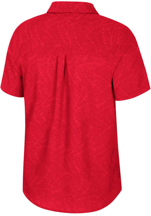 ohio state men's dress shirt Men's Antigua Scarlet Ohio State Buckeyes Ellis Woven Tri-Blend Long Sleeve Button-Down Shirt Size: Large
