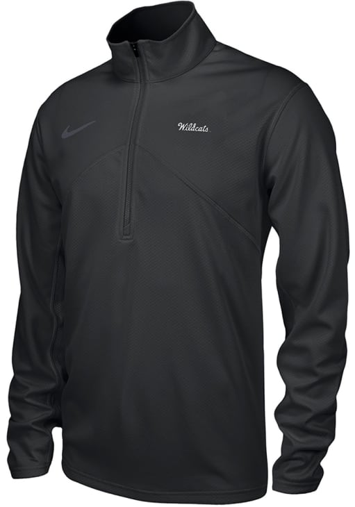 Nike Mens BLACK K-State Wildcats DriFit Coach Long Sleeve Qtr Zip