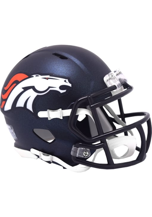 broncos football helmet Denver Broncos NAVY 24 Primary Speed Replica Mini Helmet
