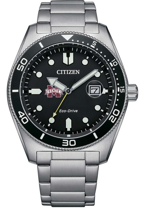 Mississippi State Bulldogs SILVERGREY Eco-Drive Watch - 8642768