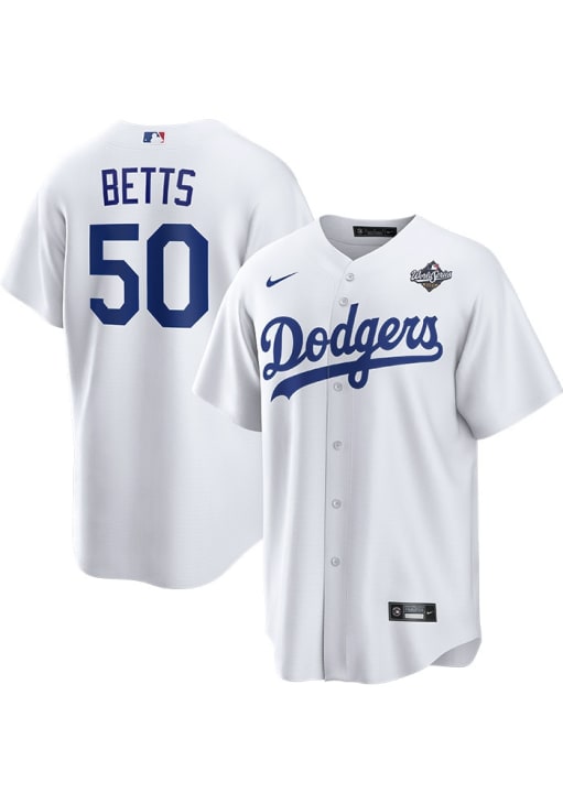 Mookie Betts Los Angeles Dodgers Mens Replica White 2025 World