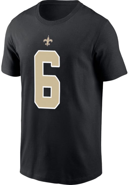 Tyler Shough New Orleans Saints BLACK Home Short Sleeve Player T