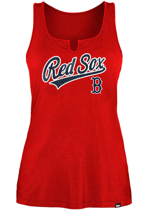 Women's New Era Red Boston Sox Notch Neck Tank Top Size: Extra Large