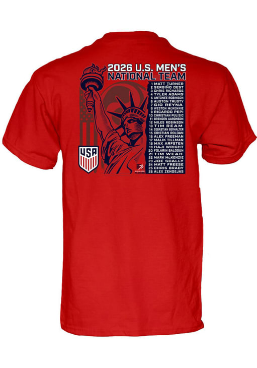 Blue 84 USMNT Red Statue of Liberty Short Sleeve T Shirt - 90509793