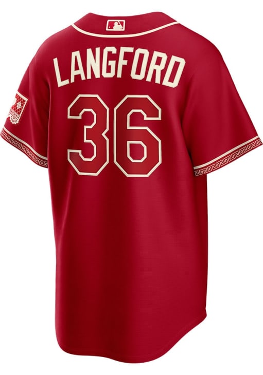 Wyatt Langford Texas Rangers Mens Red City Connect 2.0 Limited
