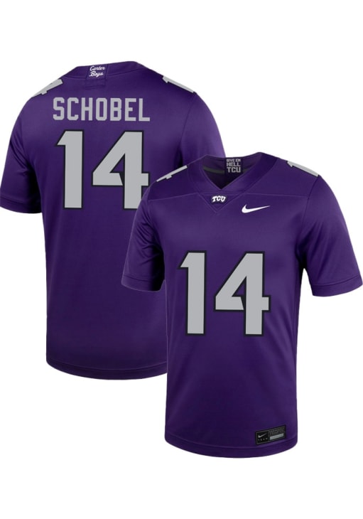 John Schobel Mens PURPLE TCU Horned Frogs Football NIL Game
