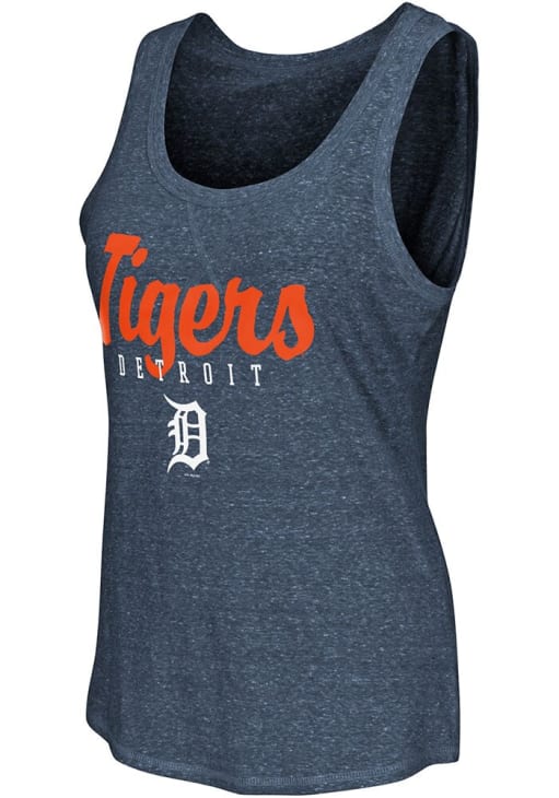 Detroit Tigers Womens NAVY Playoff Tank Top - 9432955