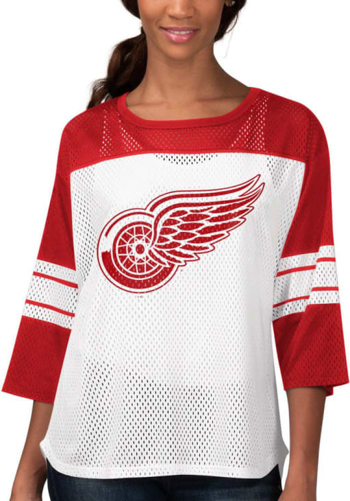 Detroit Red Wings Womens First Team Fashion Hockey Jersey Red, Red, 100% POLYESTER, Size L