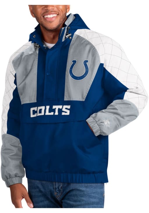 Starter Indianapolis Colts Mens Body Check BLUE Pullover Jackets