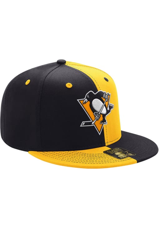 Pittsburgh Penguins Starter BLACK 1995 Pinwheel Snapback Hat - 9435699