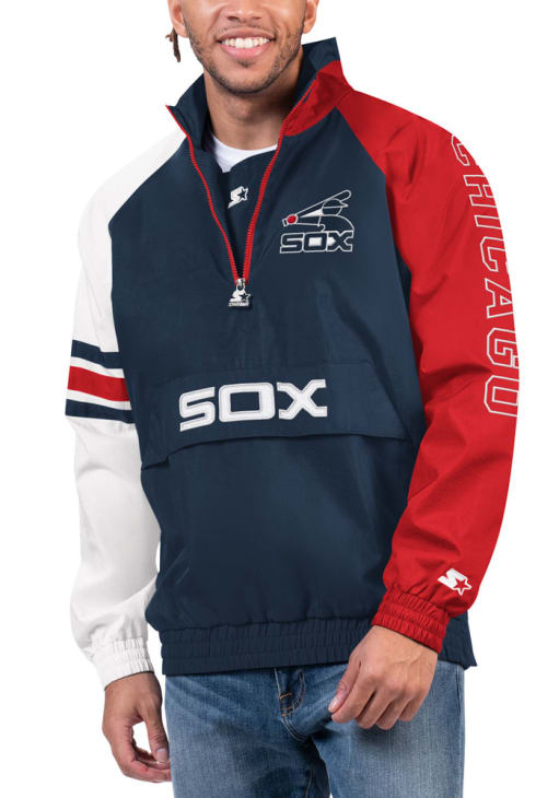 Starter Chicago White Sox Mens Elite NAVY Pullover Jackets - 9435739