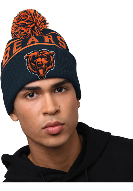 Chicago Bears Starter NAVY Retro 1997 Blizzard Pom Knit Hat - 9435914