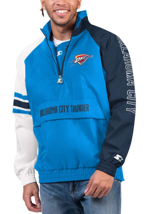 Starter Oklahoma City Thunder Mens Elite NAVY Pullover Jackets