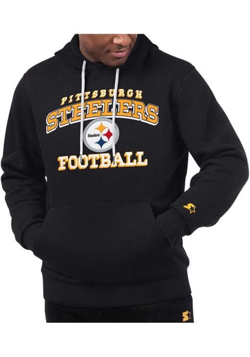 Starter Pittsburgh Steelers Mens BLACK Sport Drop Hoodie - 9436916