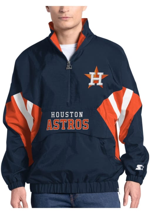 Starter Houston Astros Mens Chief NAVY Pullover Jackets - 9437493