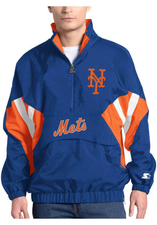 Starter New York Mets Mens Chief BLACK Pullover Jackets - 9437496