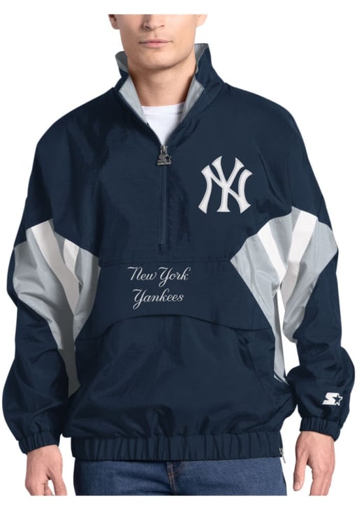 STARTER Yankees プルオーバー Starter New York Yankees Mens Chief NAVY Pullover Jackets - 9437497