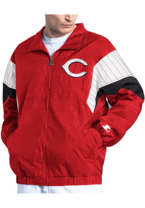 Starter Cincinnati Reds Mens Red Yard Line Light Weight Jacket