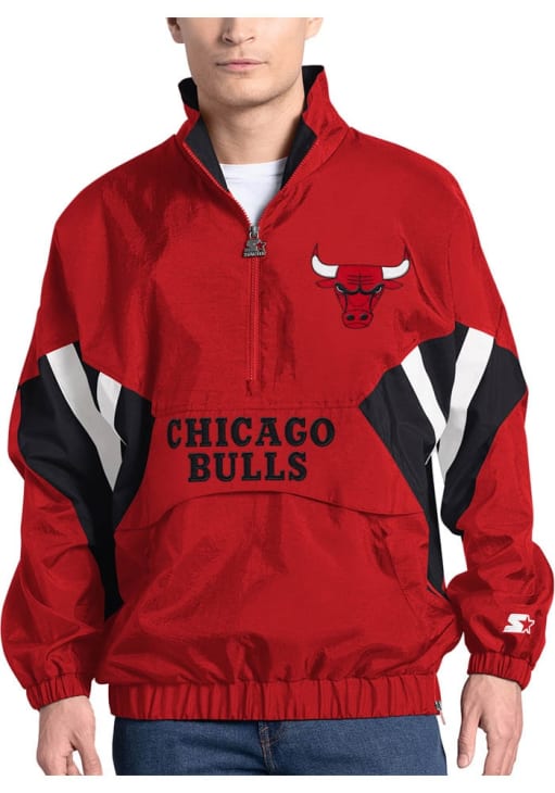 Starter Chicago Bulls Mens Chief Red Pullover Jackets - 9438003